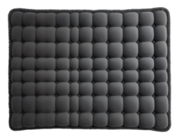 Dark Gray Tufted Cushion with Square Design png