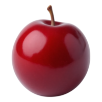 Shiny Red Plum with Stem Isolated on Transparent Background png