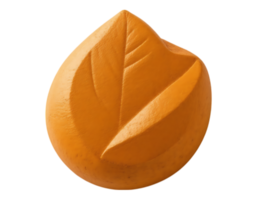 3D Leaf Sculpture with Embossed Veins png