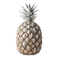 Metallic Pineapple Render Gleaming Fruit Sculpture png