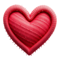 Textured 3D Heart with Woven Effect png
