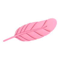 Pink Feather 3D Render on Transparent Background png