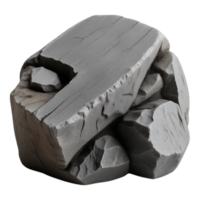 Pile of grey rocks on a transparent background png
