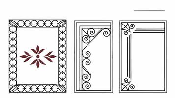 A set of decorative designs for windows and doors vector