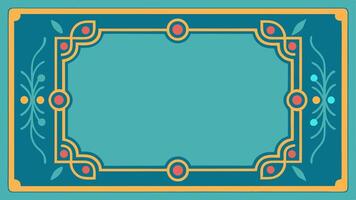 An ornate frame with a turquoise background vector
