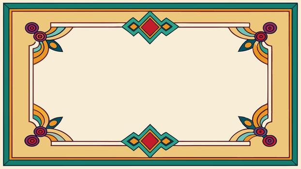 An ornate frame with a border in the style of a native american vector