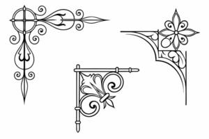 A set of decorative brackets and brackets design. vector