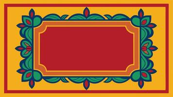 An ornate frame with a red and yellow border vector