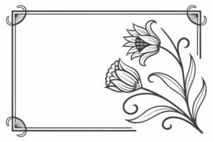 A black and white drawing of a flower on a white background vector
