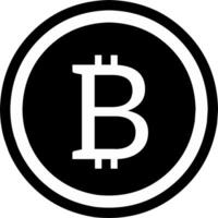 Bitcoin black full flat color icon. Blockchain illustration on white isolated background. Cryptocurrency business concept. Easily editable vector