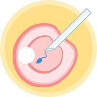 IVF ICSI illustration. Perfect for presenting anything about reproduction, insemination or ivf. Vertical position with yellow background. vector