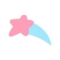 Shooting star. Hand drawn illustration on white background. vector