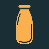 Packed milk bottle trendy practical important Illustration design cute colorful background vector
