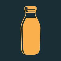 Glass milk bottle trendy practical important Illustration design cute colorful background vector