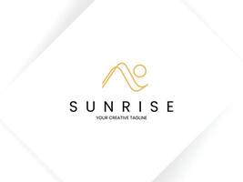 Minimalist sunrise logo design vector