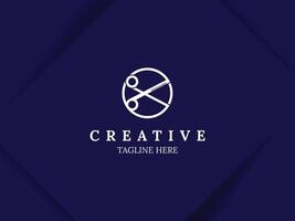 Barber logo design with scissor vector