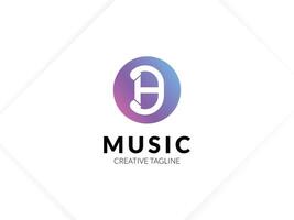 Letter B with headphone for music brand vector