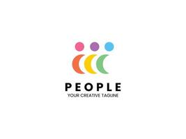 Minimalist people community logo for your brand vector