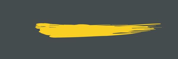 A yellow paint stroke on a gray background vector