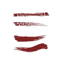 A set of four brush strokes in red and brown vector