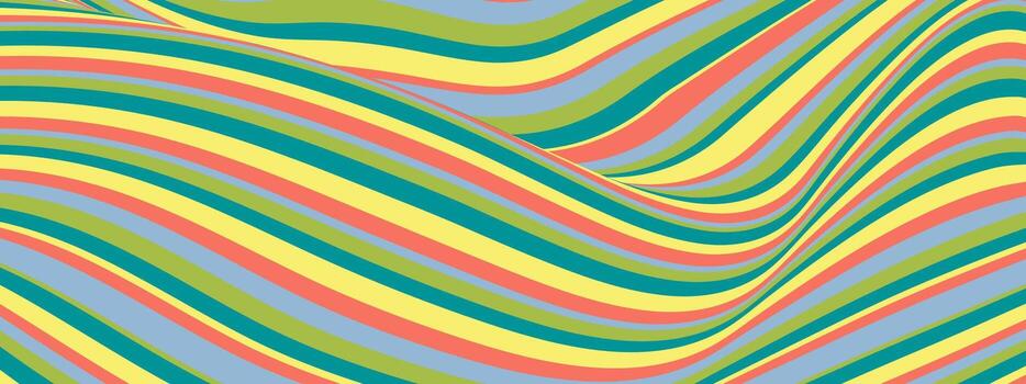 Wavy strip pattern for background with abstract wave and psychedelic line by liquid . Retro swirl with texture and caramel splash for trippy or y2k art. vector