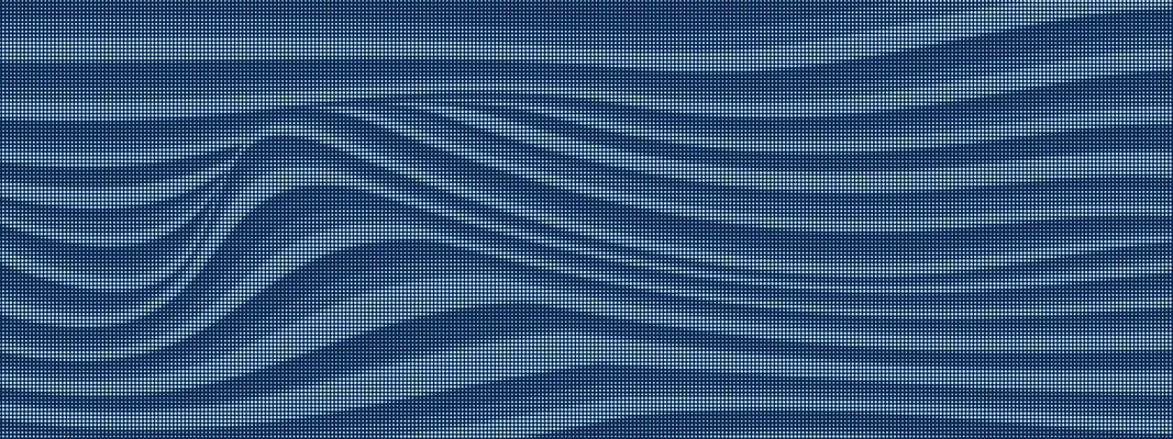 Halftone wavy abstract pattern with liquid texture. Psychedelic dotted wave background for retro or modern pop art design in blue minimal style.