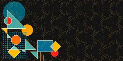 Geometric elements abstract background.Retro style 90s. vector