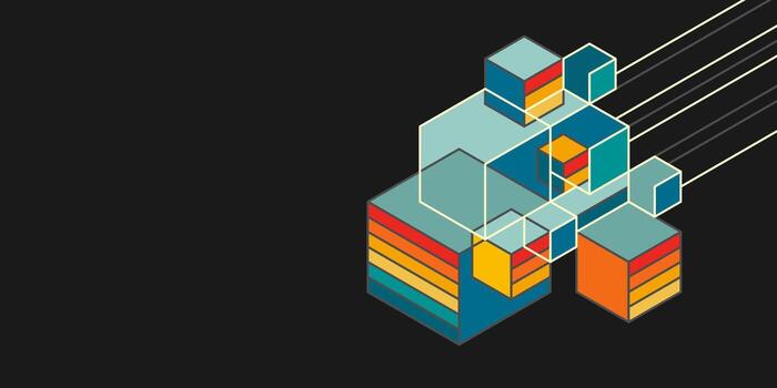 Abstract background. Cubic elements and blocks. vector