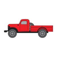 vintage truck side view flat vector