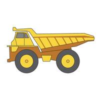dump truck left side flat vector
