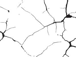 Abstract black silhouette of jagged cracks and lines on a white background isolated on transparent background vector