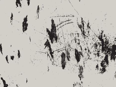 Abstract black ink splatter grunge texture with scratches and dots isolated on transparent background silhouette vector