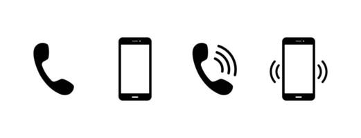 Phone icon set. Telephone call sign. Contact icon phone mobile call. Contact us. Cell phone pictogram illustration vector