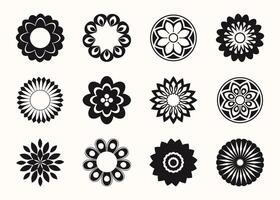 Flower icons set isolated on white background. Flower simple icon illustration vector