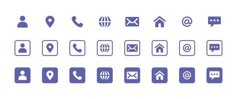 Contact and social media icons set. Contact, mail, phone, web, home, address icon collection illustration vector