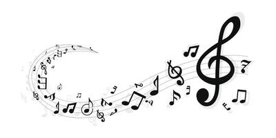 Illustration of sheet music - musical notes melody vector