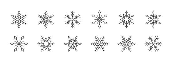 Snowflake icons set. Snowflake symbols. Snow icon illustration. vector