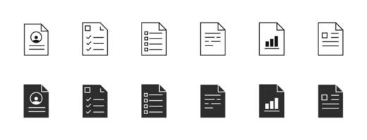 Document web icons in line style. Clipboard, certificate, accept, approved, invoice illustration. vector