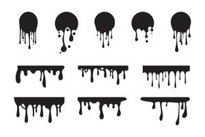 Black paint dripping down a white background creates a striking contrast, forming an abstract and artistic visual that captivates with its boldness and fluidity vector