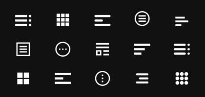Set of Hamburger Menu Flat Icons. Menu Icons Set of UI Design Elements. Set of hamburger Menu. vector