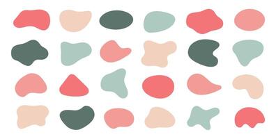 Organic amoeba blob shape abstract illustration. Set of irregular round blot form graphic element. vector