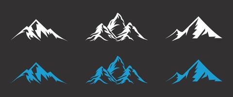 Mountains Set icon. Rocky peaks. Mountains ranges. Mountain logotype icon vector