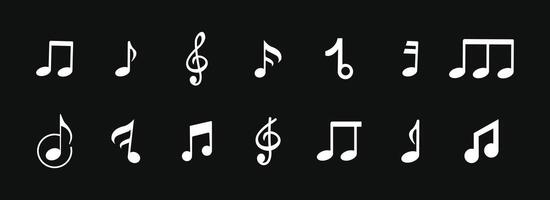 Music notes icons set illustration vector