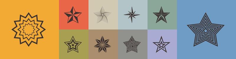 Star icon collection. Different stars set illustration vector