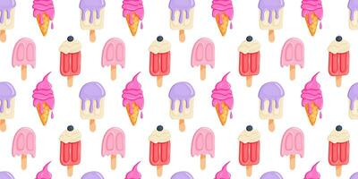 A Colorful Ice Cream Pattern to Brighten Up Your Summer Vibes and Bring Endless Joy vector
