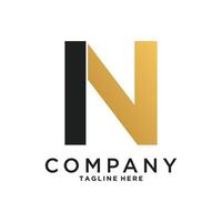 Creative initial letter N logo design icon vector