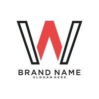 Initial letter W logo design with modern concept vector