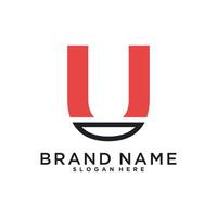 Initial letter U logo design with modern concept vector