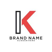 Initial letter K logo design with modern concept vector