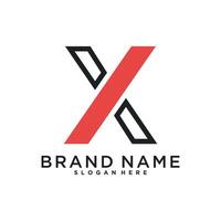 Initial letter X logo design with modern concept vector
